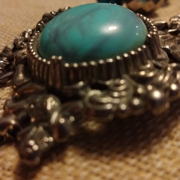 1960s Vintage Florenza Style Turquoise Bracelet 8 " - Picture 5 of 7